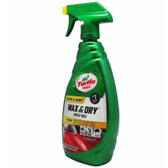 Chai xịt đánh bóng sơn nhanh Turtle Wax & Dry 769ml - mẫu mới siêu bóng, dùng được khi xe ướt, tiết kiệm thời gian