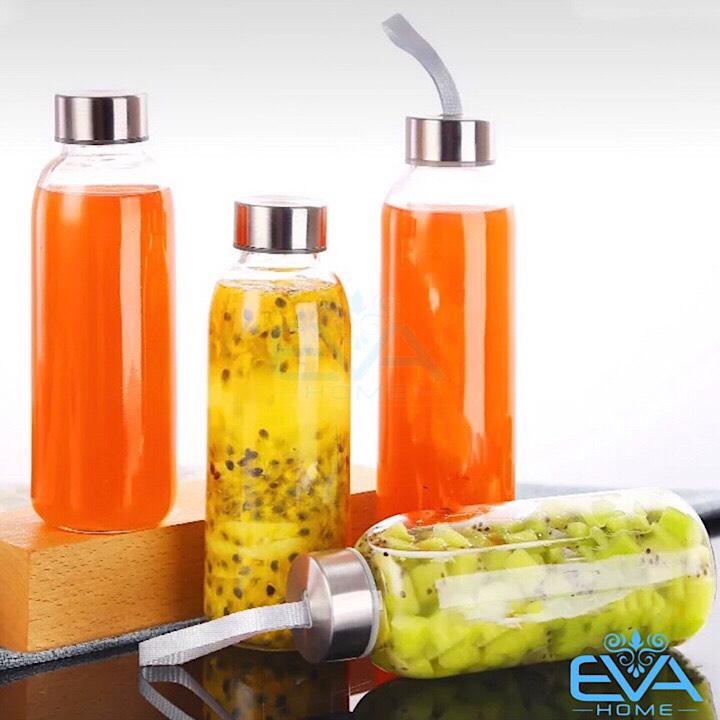 Bình Đựng Nước Thủy Tinh Có Dây Xách 300 Ml