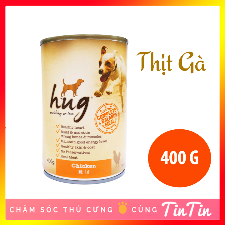 Pate Dinh Dưỡng Cho Chó HUG Lon 400 Gram