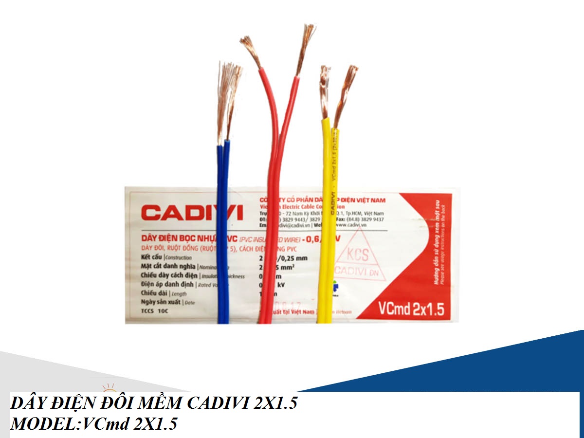 [HCM]Dây điện đôi Cadivi 2x1.5 VCdm 2x30 cuộn 100 mét