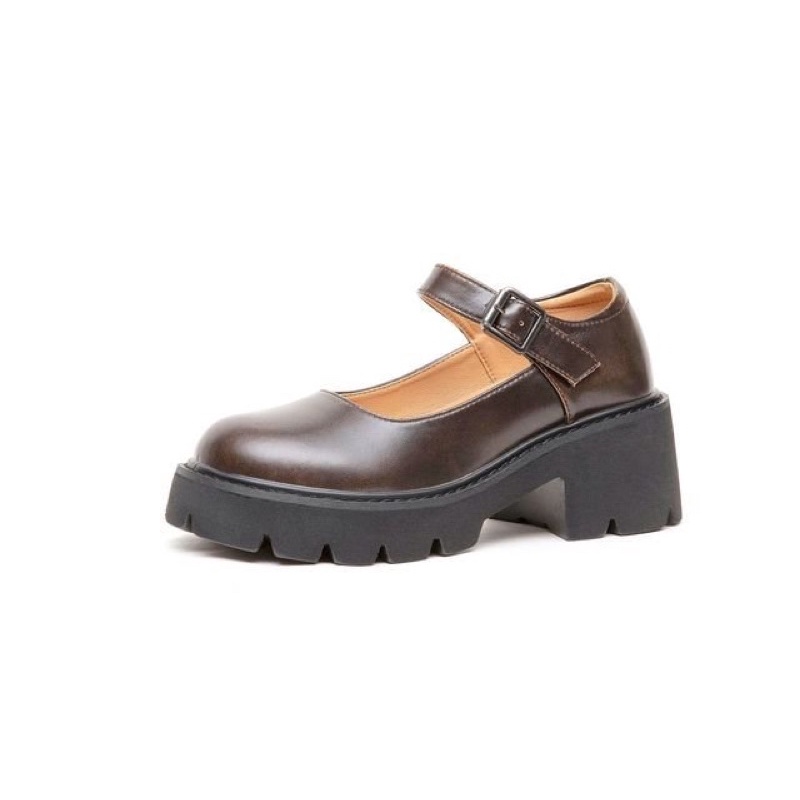 Platform Mary Jane - Giày da bò nữ (Genuine Leather)