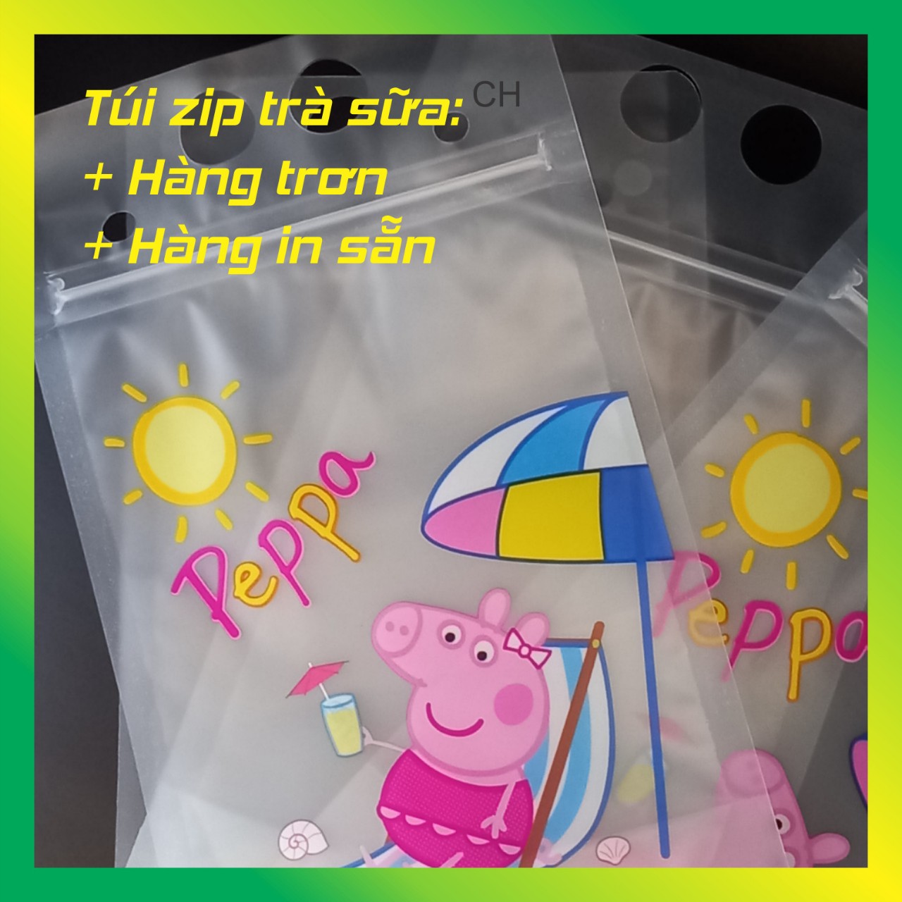 Túi zip trà sữa , trà chanh , túi zip đáy đứng