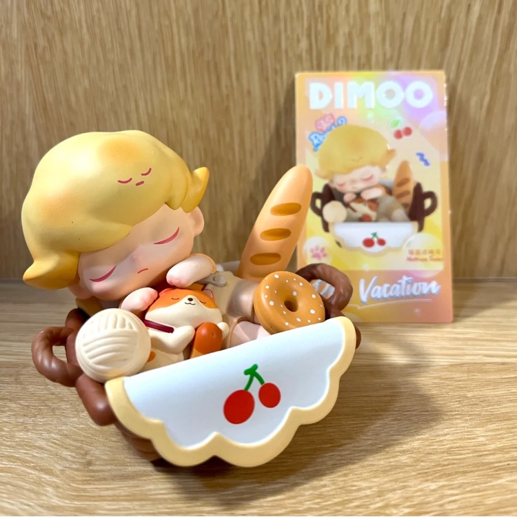 Búp bê popmart dimoo thú cưng đi nghỉ mát trang trí hộp quà tặng