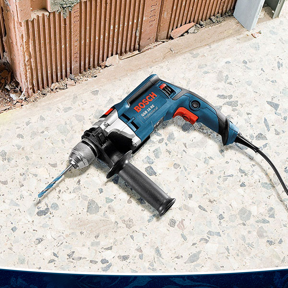 Máy khoan động lực Bosch GSB 16 RE 750W (Xanh đen)