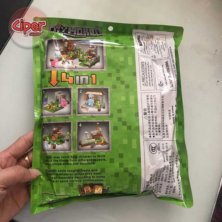 Mô hình lắp ráp minecraft - Mô hình lắp ráp 4in1 390 chi tiết