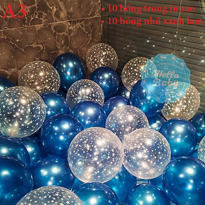 Set 20 bóng trong suốt mix màu (25cm)