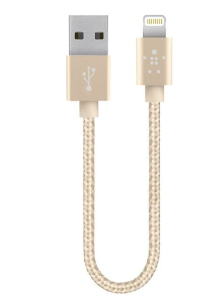 Cáp belkin mixit↑™ metallic lightning sync & charge 15cm - f8j144bt06in