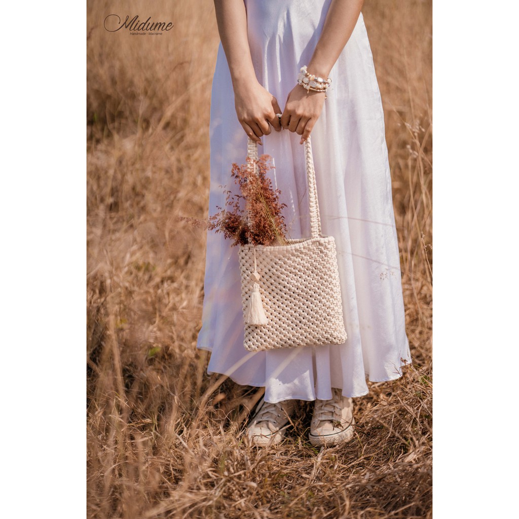 Túi xách đeo vai Macrame phong cách boho chic, vintage