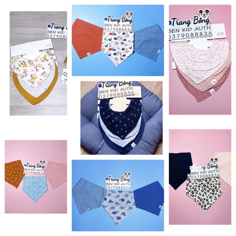 Set 3 Yếm HM AUTH yếm cổ cho bé