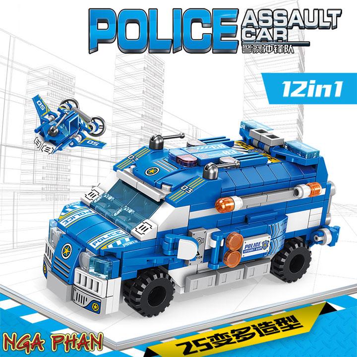 Siêu xe cảnh sát 569 chi tiết 12 trong 1 lego panlos đồ chơi xếp hình lắp ráp
