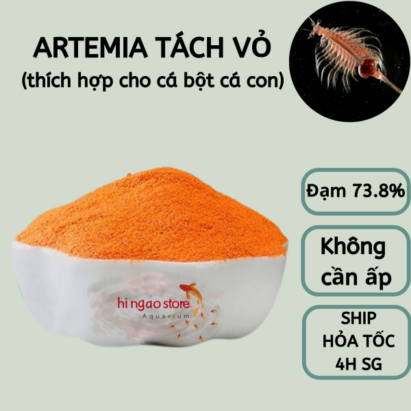Artemia Tách Vỏ (Dùng ngay không phải ấp) - Thức ăn cá cảnh | Hingaostore.