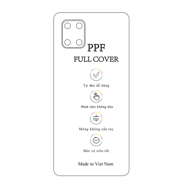 Dán dẻo PPF Samsung Note 10 Lite mặt sau và cường lực camera