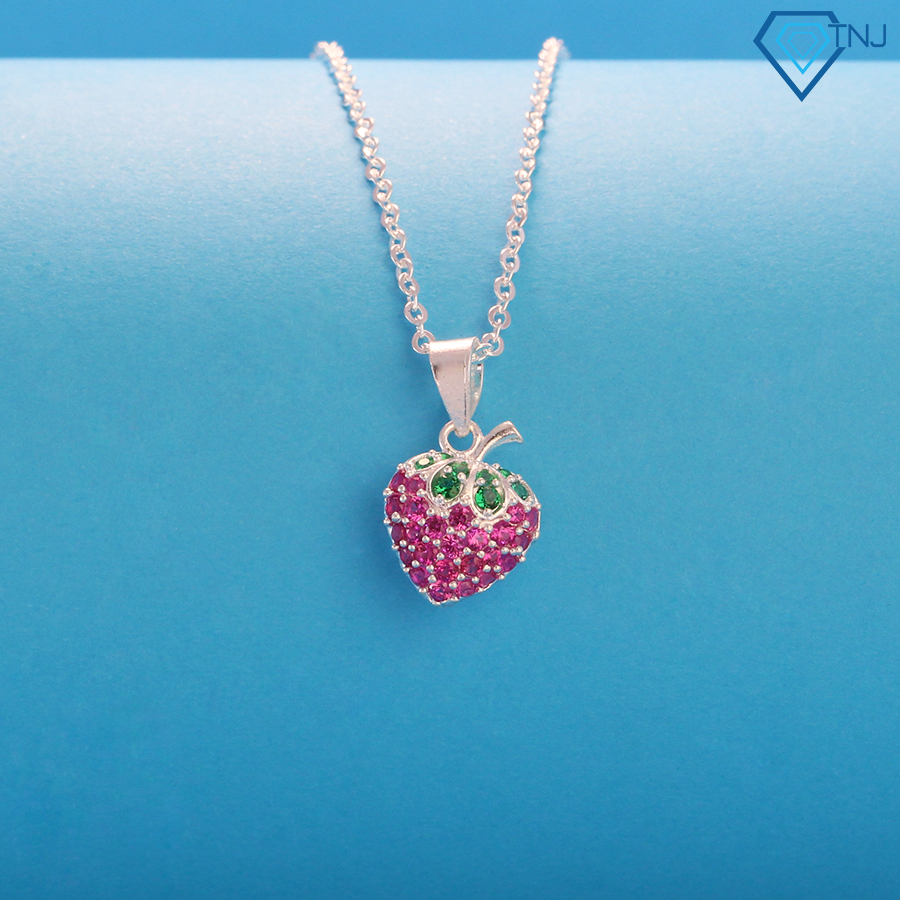 Vòng cổ bạc cho bé gái hình quả dâu tây dtn0014 - trang sức tnj