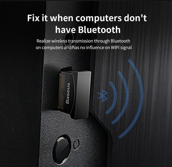 [HCM]Baseus Mini USB Bluetooth CSR 4.0 Adapter cho máy tính / Laptop Windows (USB Bluetooth Receiver Adapter) CCALL-BT02