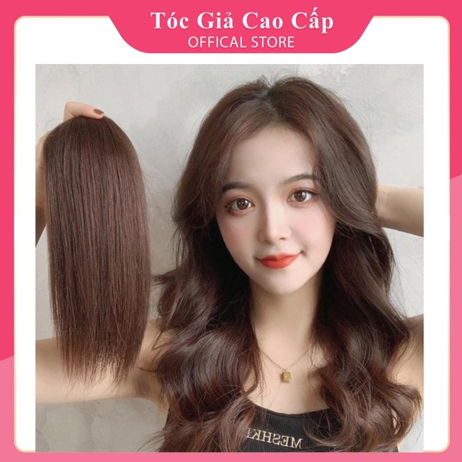 [Mã FAMARAL1 giảm 10K đơn 50K]Tóc giả kẹp phồng chân tóc nữ phong cách hàn quốc 20cm.