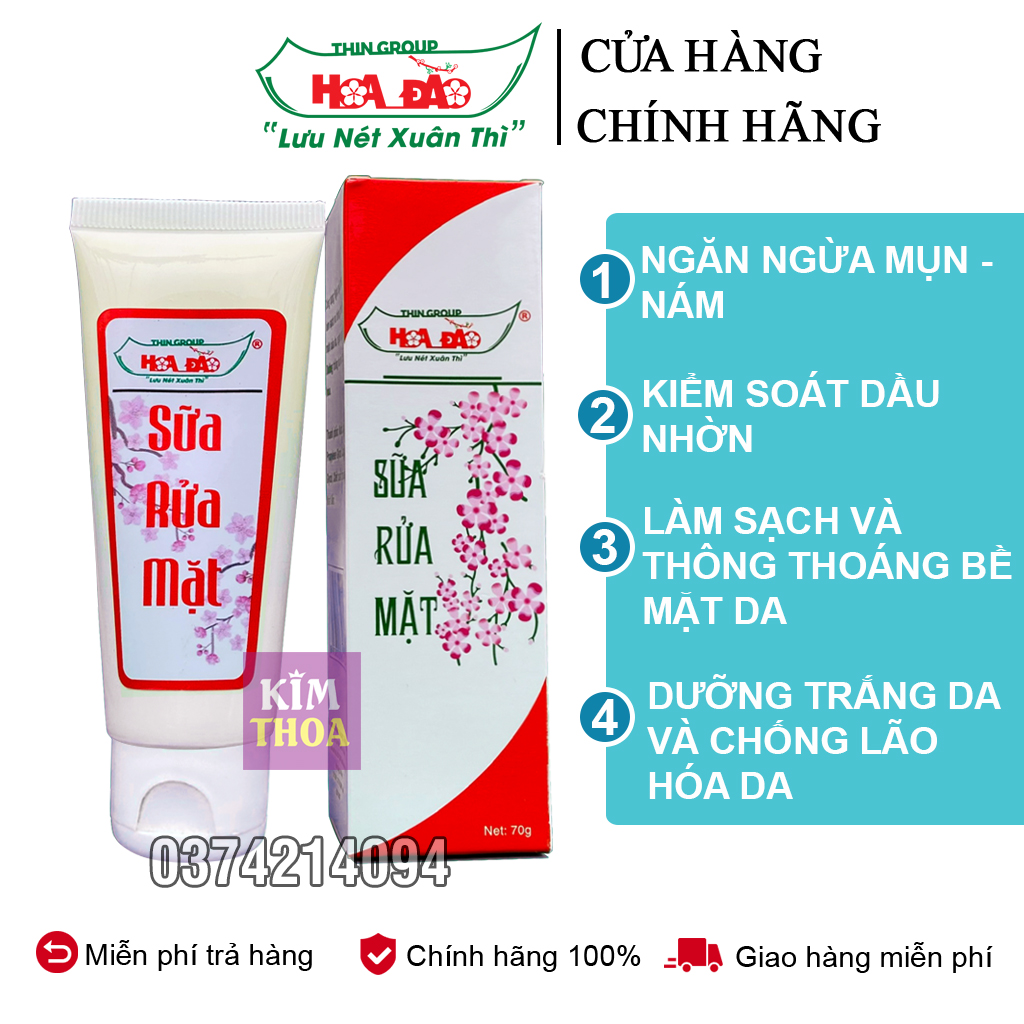 Combo giảm mụn vết thâm Hoa Đào (Kem Mụn Hoa Đào, Gel rửa mặt Hoa Đào)