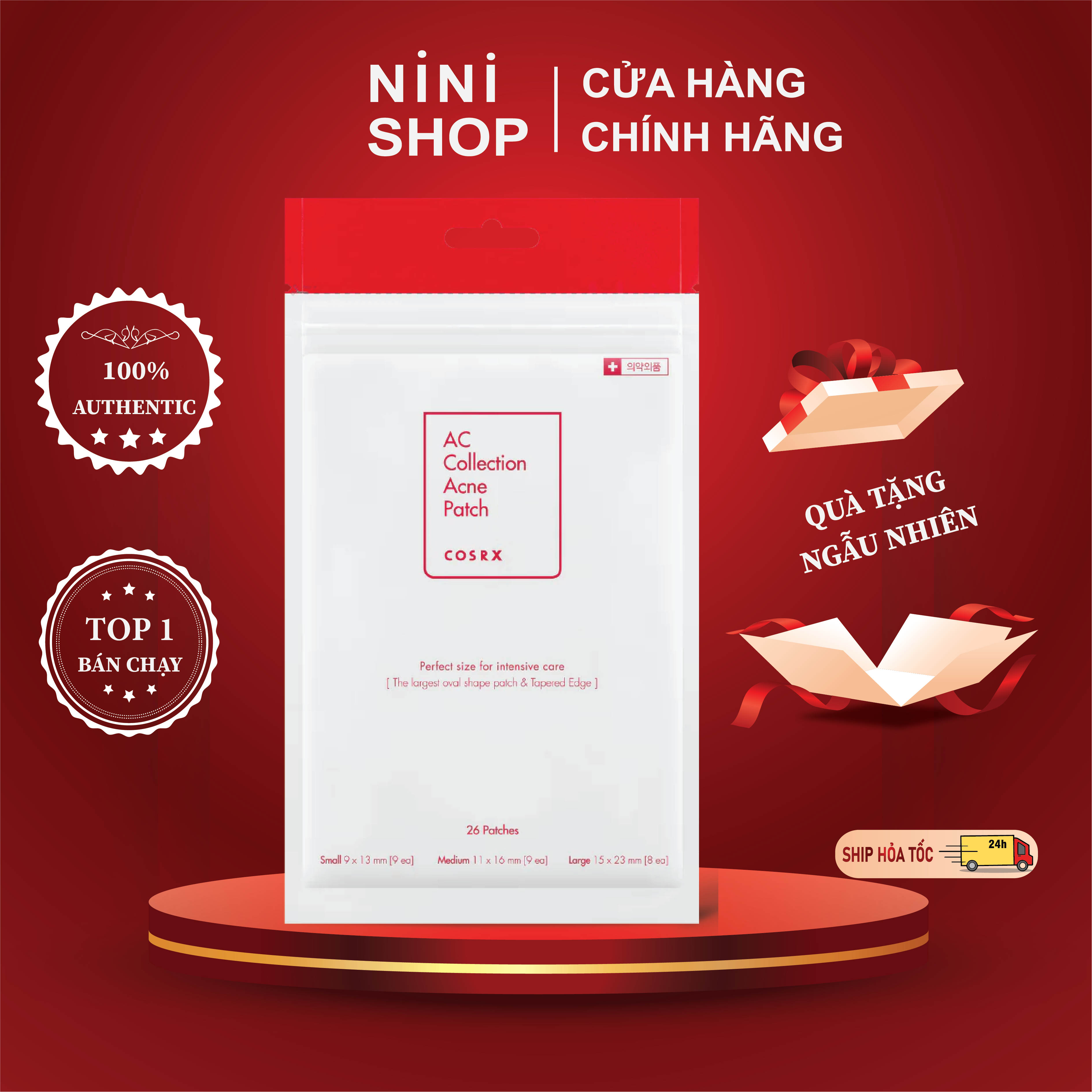 Dán mụn cao cấp Cosrx AC Collection Acne Patch 26 miếng