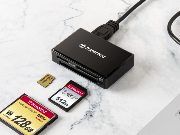 Đầu đọc thẻ nhớ USB 3.1 Transcend RDF8 (Đen) Chính Hãng