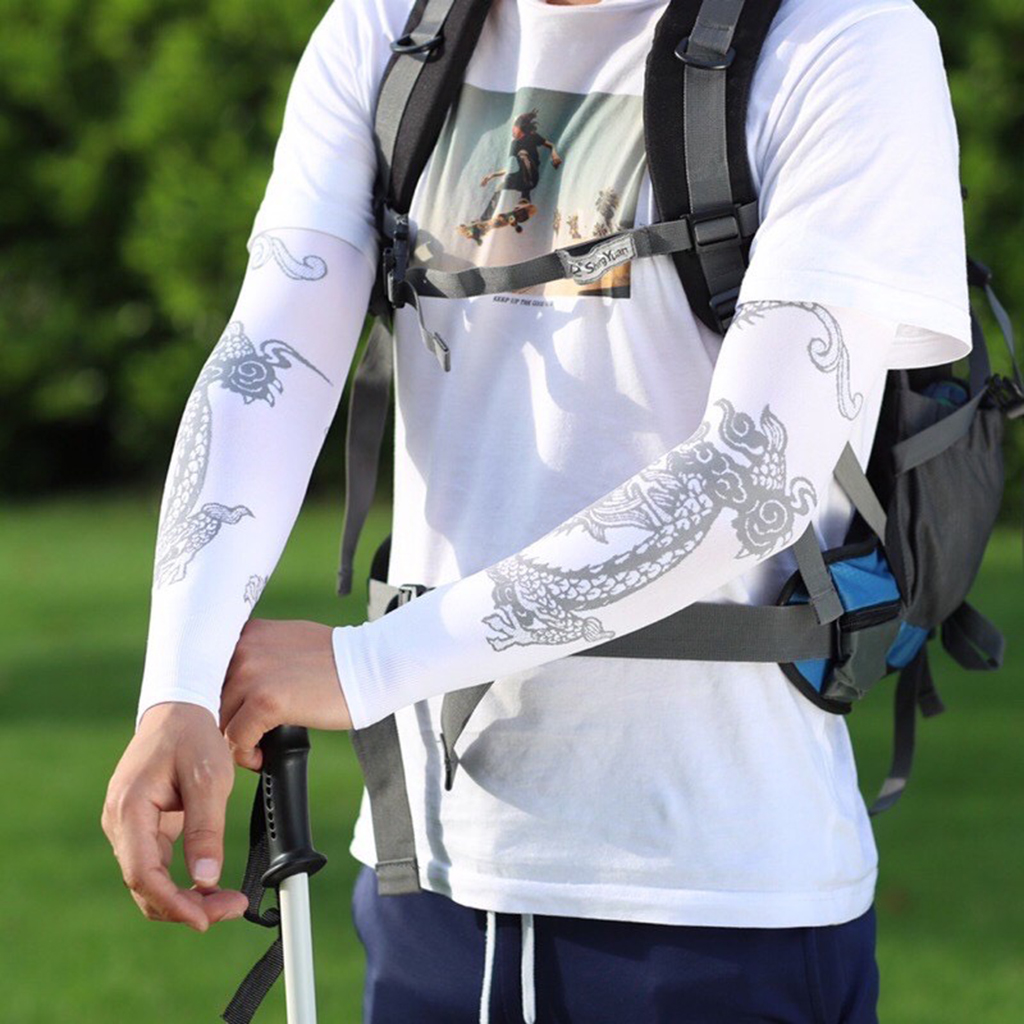 Ống tay chống nắng nam găng tay chống nắng nam chống tia UV hình xăm độc đáo