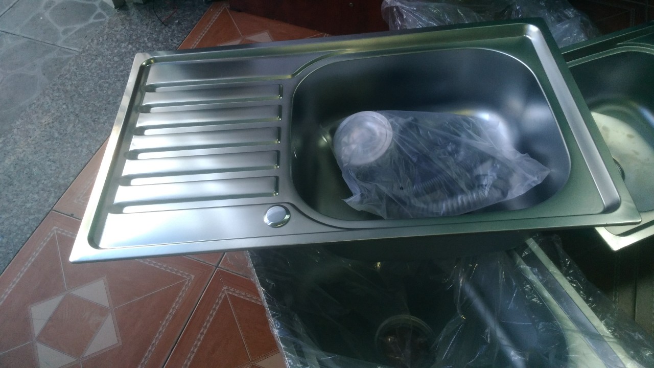 [HCM]CHẬU INOX 1 HỘC1 CÁNH  75*45*23.ĐÃ CÓ BỘ XẢ