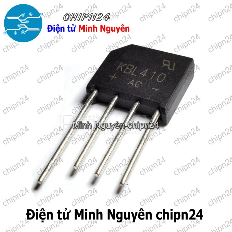 [2 con] (F56) Cầu Diode KBL410 4A 1000V (4A dẹt) - HH000220