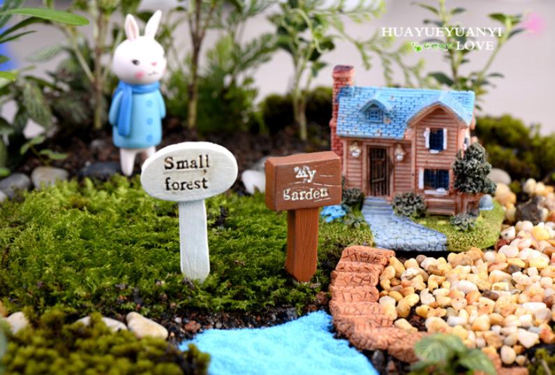 Mô hình bảng tên có chữ trang trí tiểu cảnh, thủy sinh, terrarium, chậu cây cảnh, sen đá, bánh kem