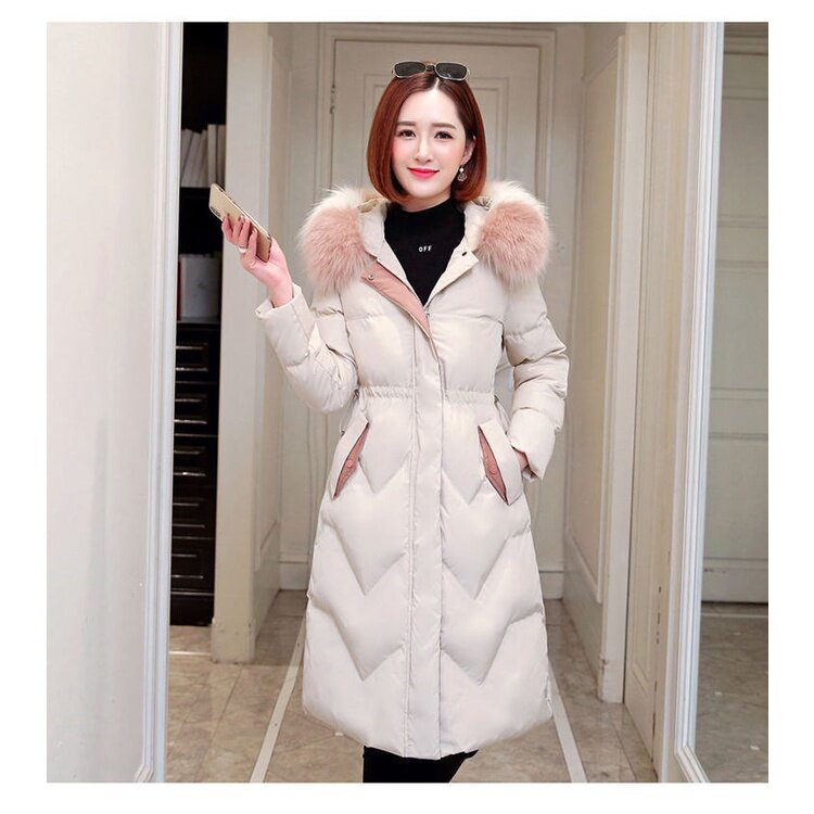 Áo parka nữ ngoại cỡ áo phao mùa đông áo khoác phồng dài có mũ áo khoác nữ áo khoác ngoài cổ lông97