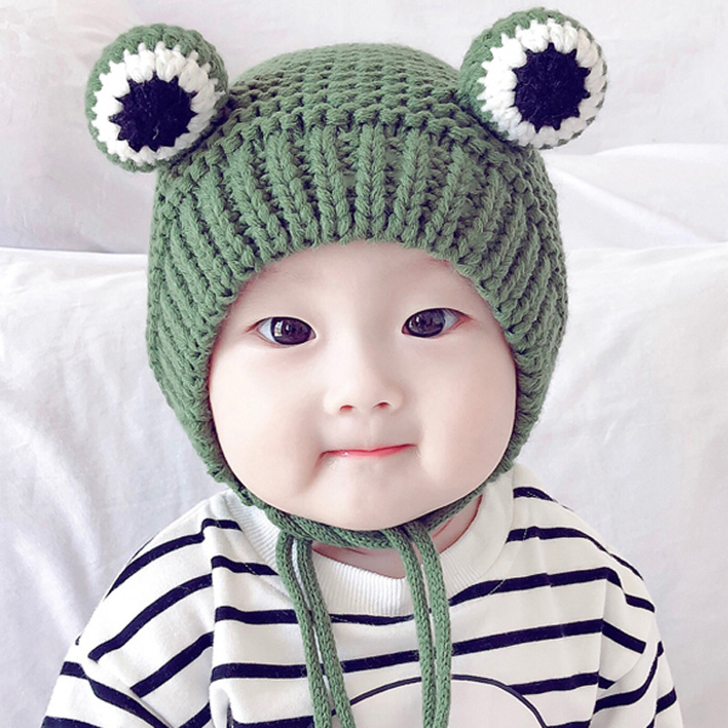 Mũ len , nón len hình chú Ếch con cho bé cực xinh đáng yêu luôn 0-3 tuổi