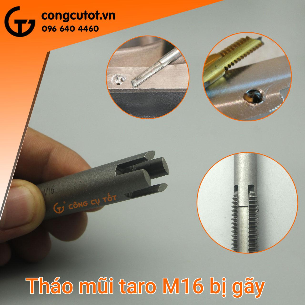 Bộ 9 mũi tháo taro gãy M3-M16