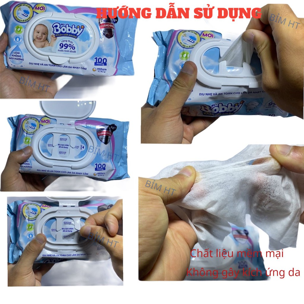 Combo 5 Gói Khăn Ướt Bobby - 500 miếng (full VAT)