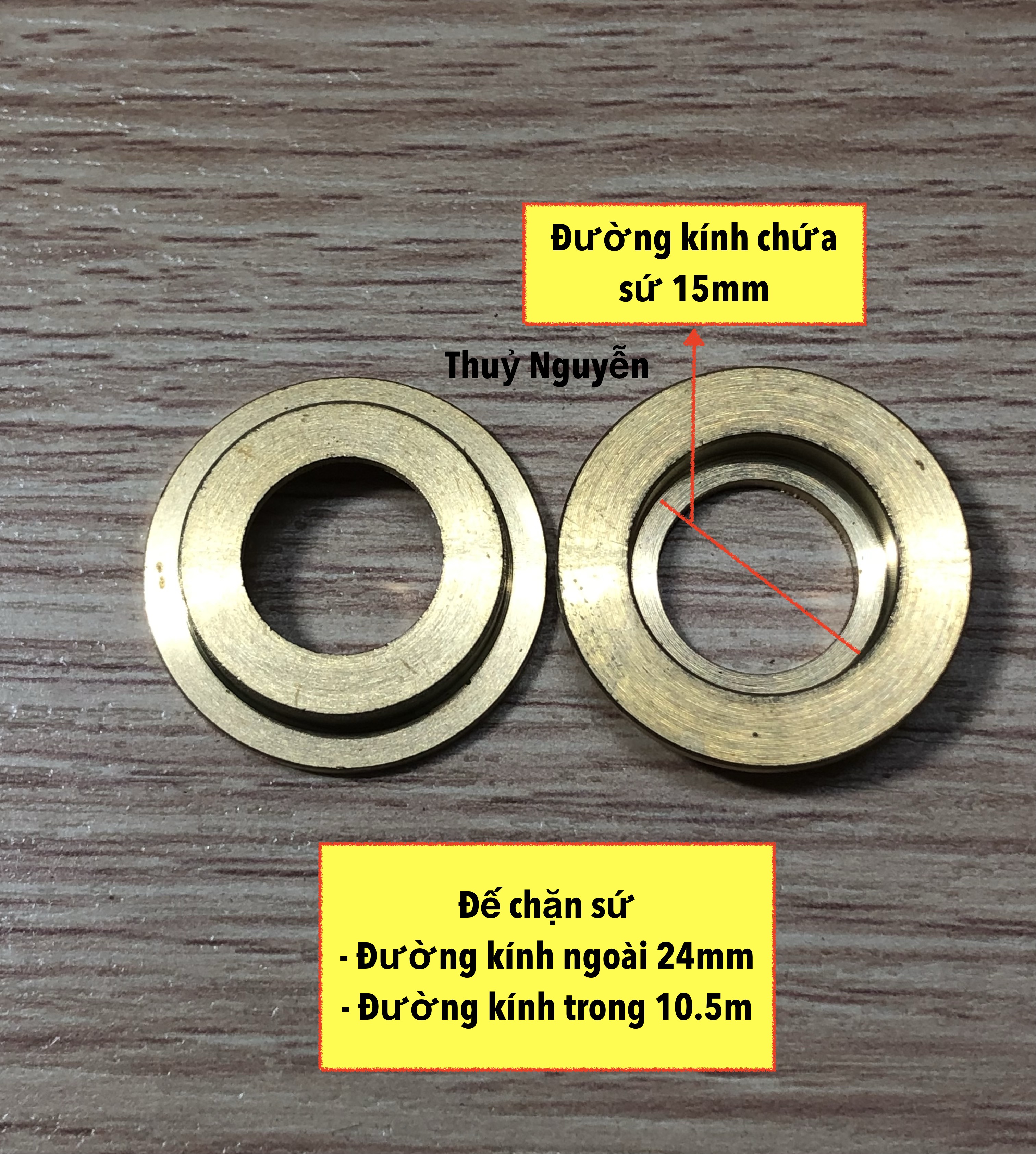 Đồng tiền sứ và đế chặn sứ súng xịt lỗ 1.2 và 1.5mm