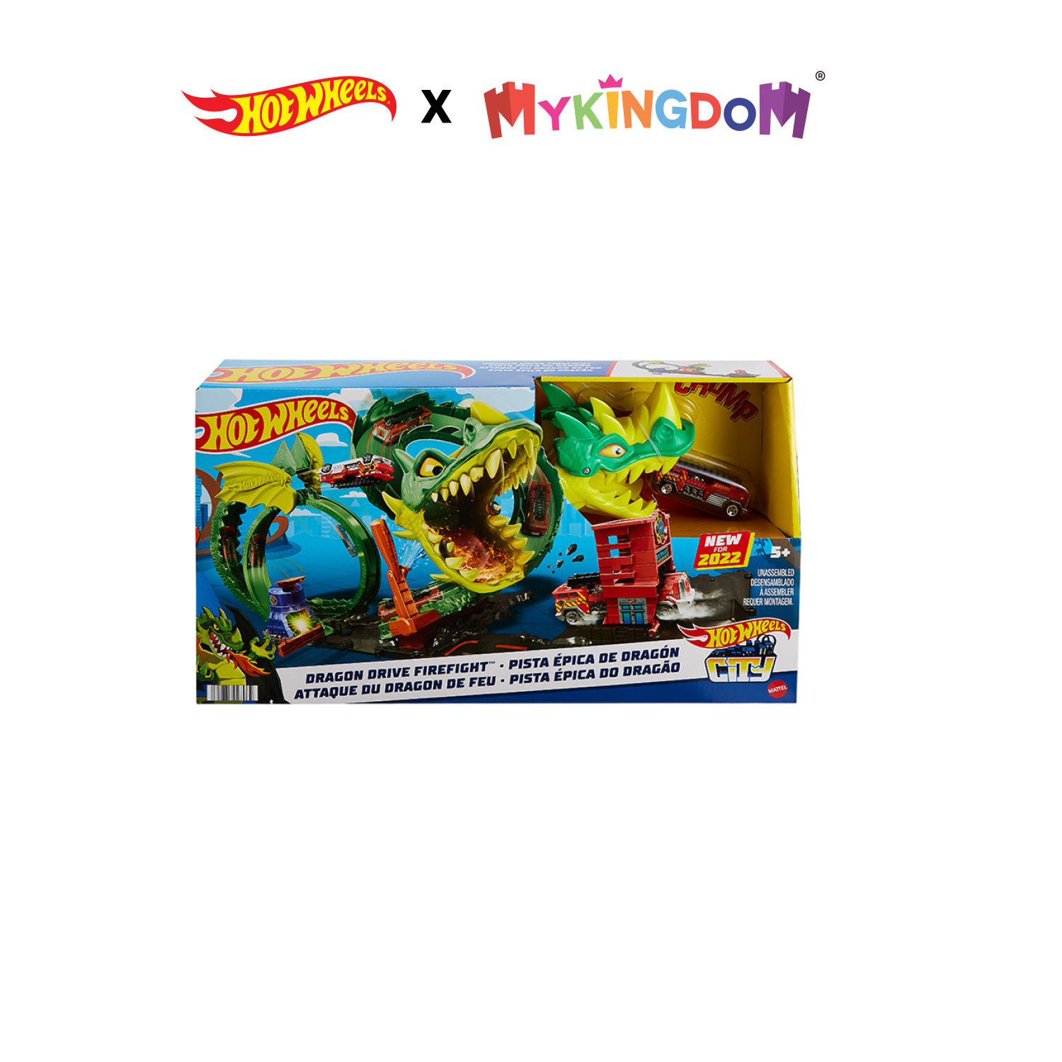 Đồ chơi hot wheels bộ rồng xanh phun lửa hdp03