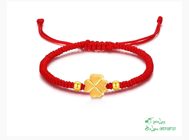 Charm Cỏ 4 lá vàng 24k