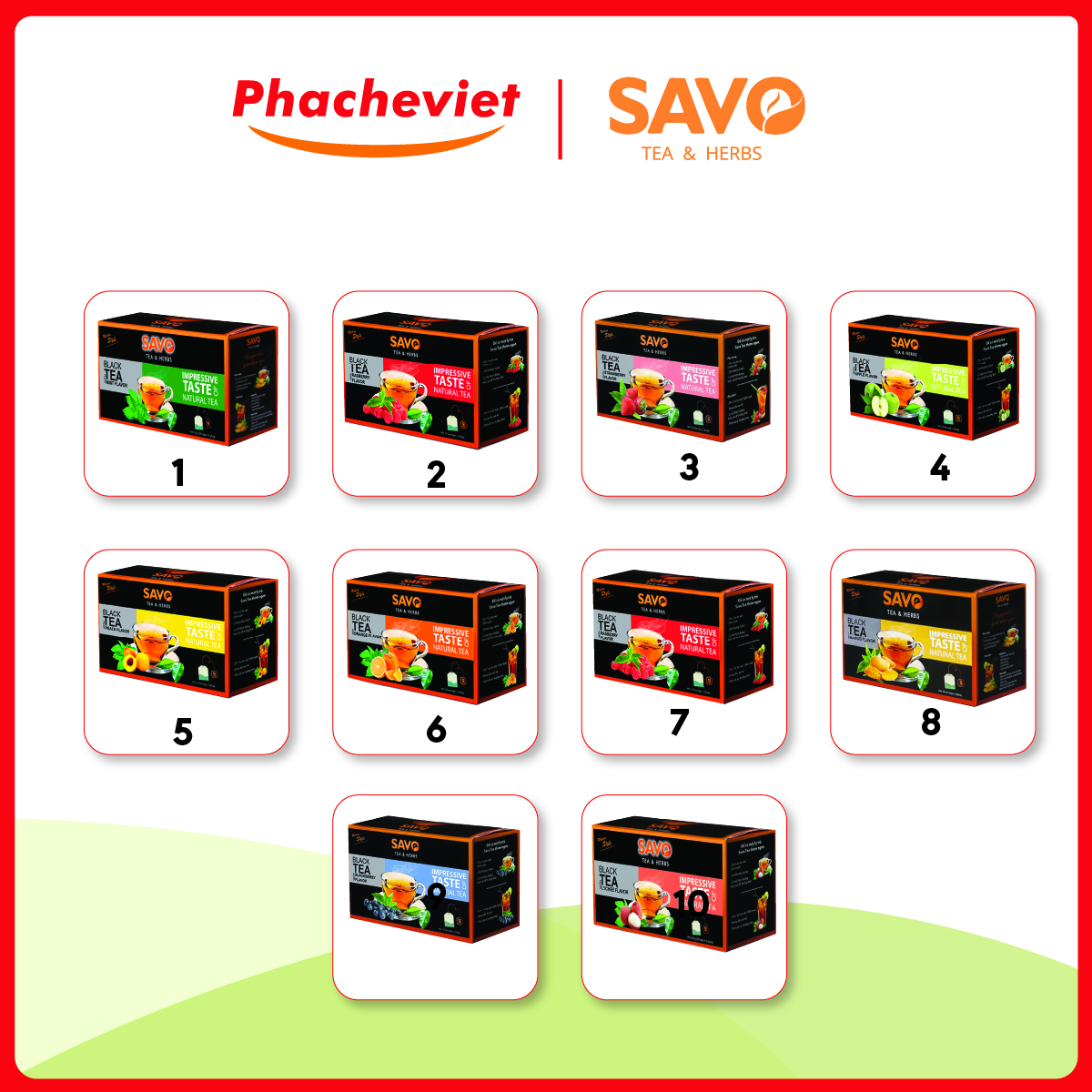 Các loại Trà Savo Hộp 40g (20 túi lọc x 2g/gói)