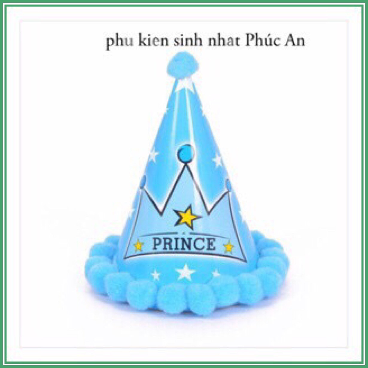 Nón sinh nhật viền bông trang trí sinh nhật happy birthday cho bé