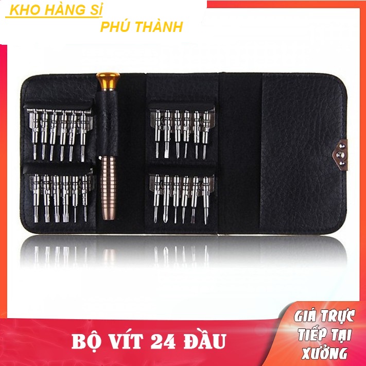 Bộ tua vit 24 đầu có nam châm chất lượng tháo lắp điện thoại, laptop, máy tính
