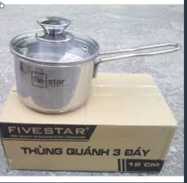 Nồi Quánh Nấu Bột inox 3 đáy nắp kiếng Fivestar 12cm - Q12NK