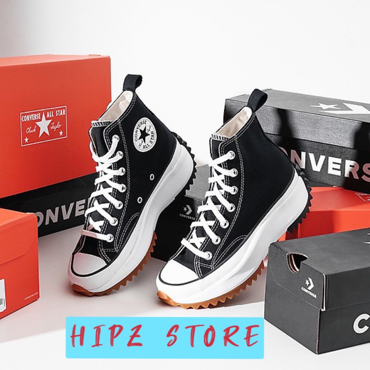 Giày Converse Run Star Hike High JW Anderson Black (Giày thể thao Run Star Hike đen cao cổ)