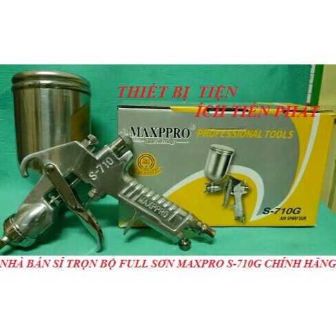 [HCM]Full Bộ Súng Phun Sơn Maxppro S710G + Bình Chứa Sơn 400Cc