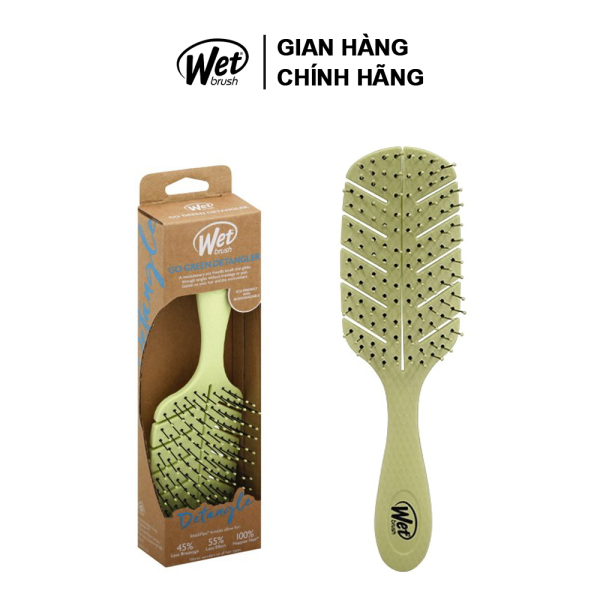 Lược chải tóc Wet Brush dòng truyền thống Go Green Detangler màu xanh nhập khẩu