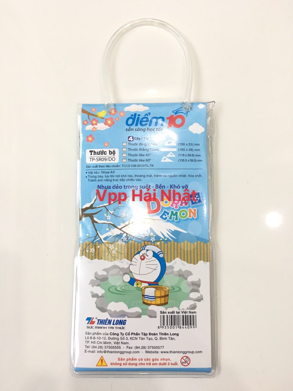 Bộ Thước Kẻ Êke Doraemon điểm 10 TP-SR09/DO combo 4 cây