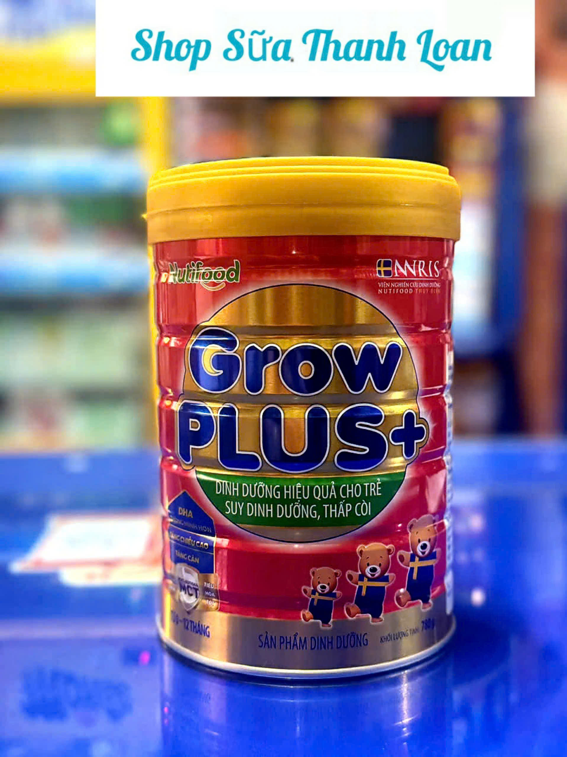 (HSD T10-2027) Sữa Bột Nutifood GrowPlus+ Suy Dinh Dưỡng Lon 780g/ 900g Đỏ.