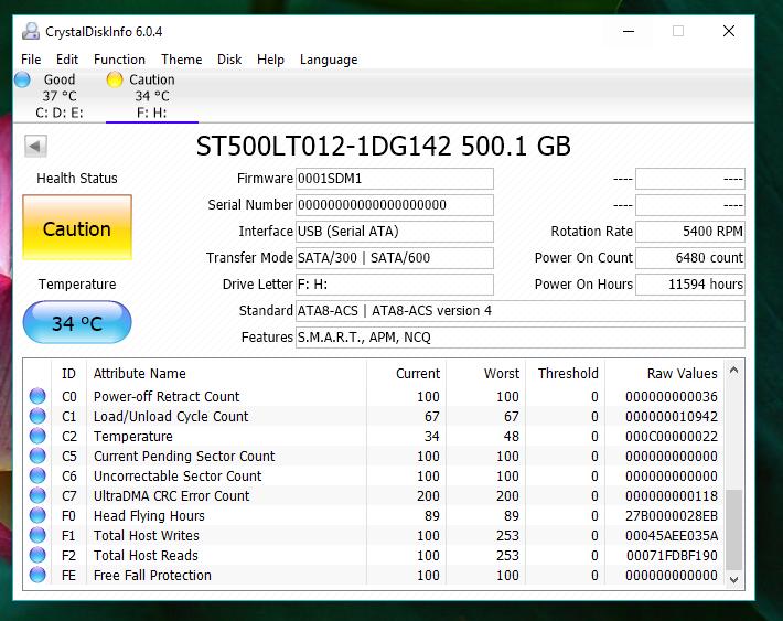 Ổ Cứng HDD Laptop chuẩn SATA 500G Caution Kĩ Thuật