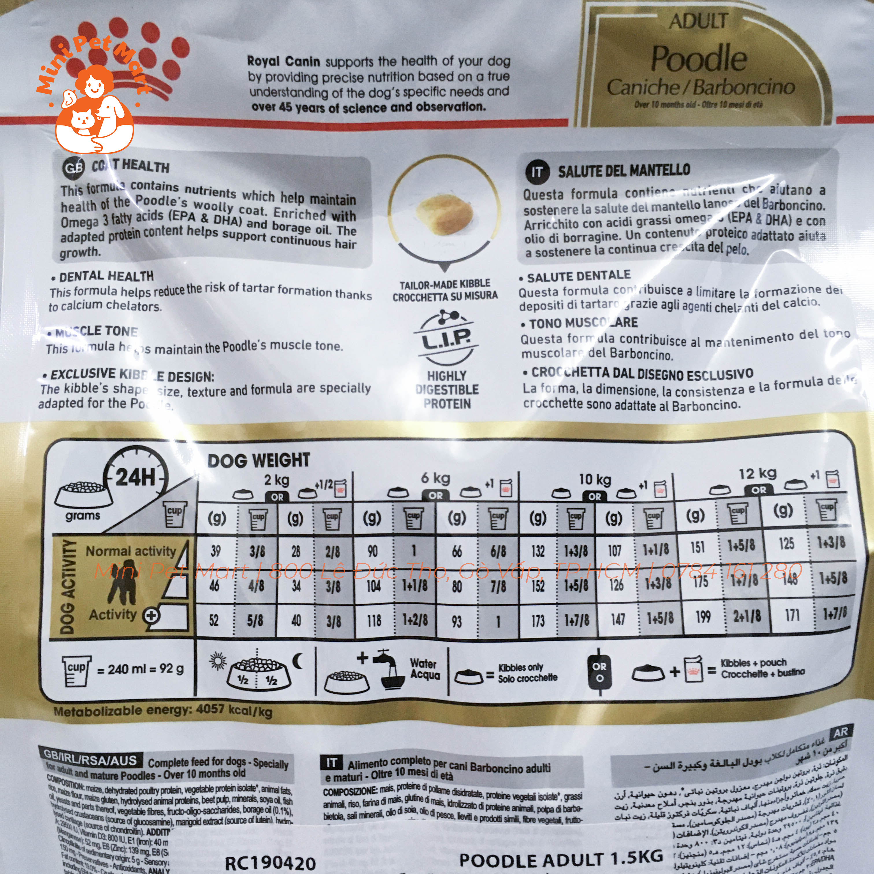 [HCM][1,5kg] Thức ăn hạt cho chó Poodle ROYAL CANIN