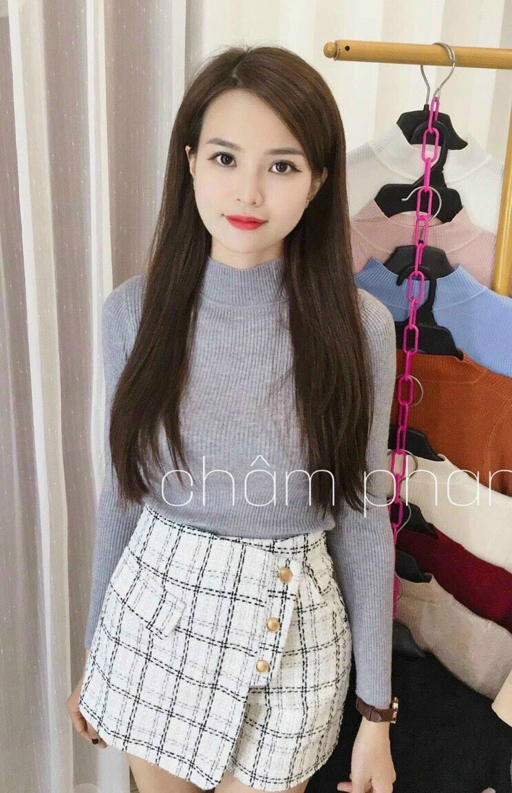 Áo thun lụa tay dài cổ lọ siêu xinh ttvv0284