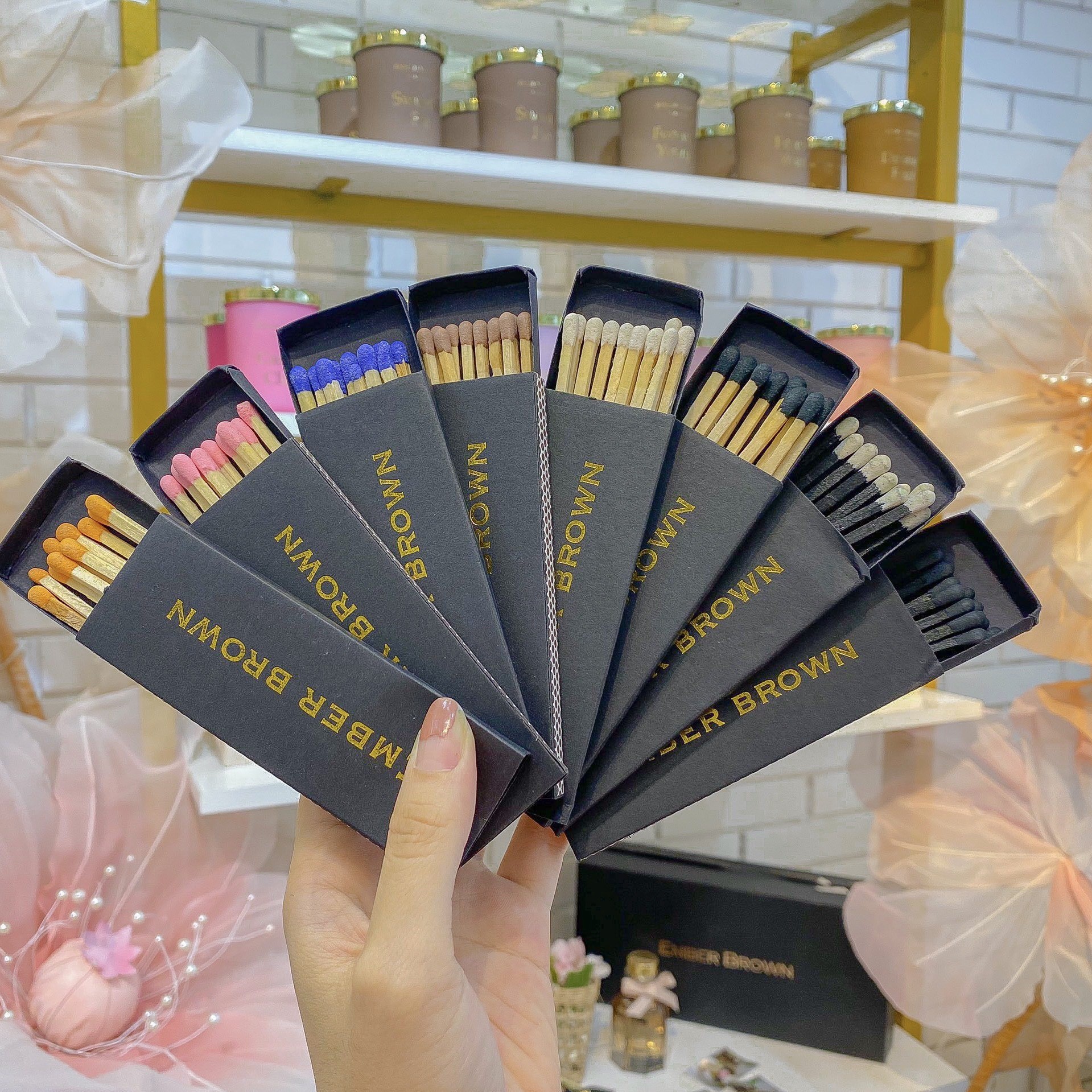 Ember Brown - Diêm Chuyên Dụng Đốt Nến Thơm Phụ Kiện Đốt Nến Thơm
