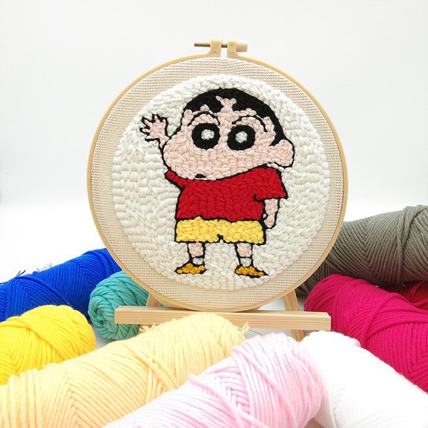 Bộ len xù chủ đề hoạt hình- punch needle