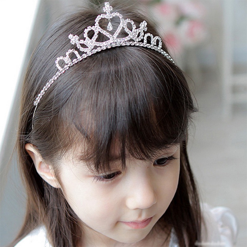 Vương miện băng đô lược cài tóc cho trẻ em, bờm công chúa cho bé gái, phụ kiện tóc cô dâu