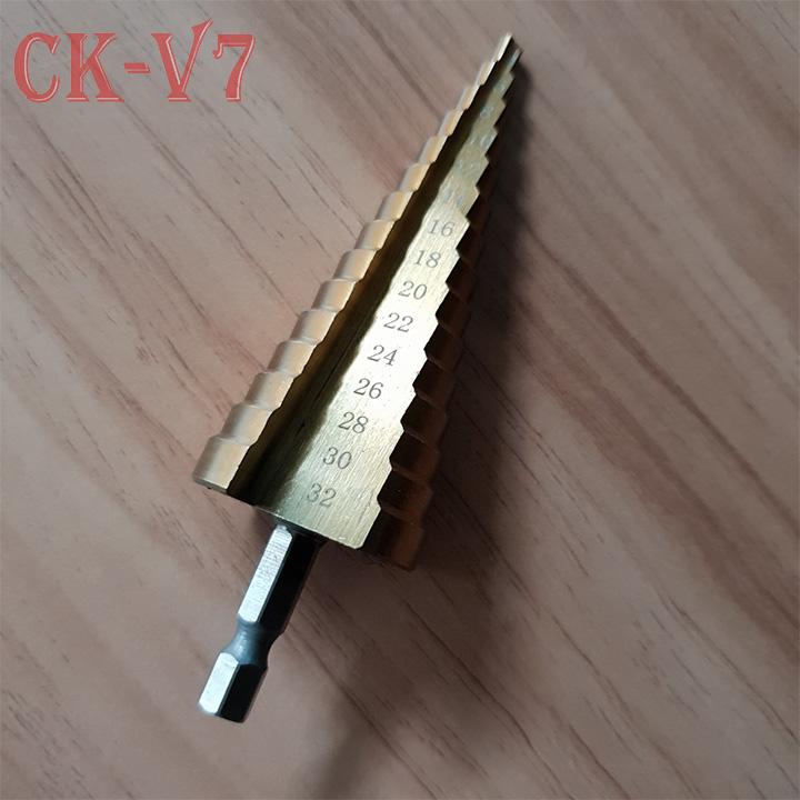 Mũi khoan tháp 4 -32 mm chuôi lục giác