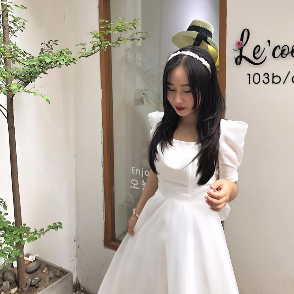 [HCM]Đầm dự tiệc trắng xòe nơ lưng Cindy Dress sang trọng